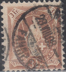 Switzerland 125 Used F+ 11 1/2 x 11, Granite Paper