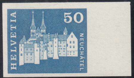 Switzerland 445 (SBK 417U) Mint NH VF Imperf with Right Margin, Zumstein Cert. From The 1/2 Sheet It Came From