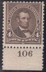 US 254 Bureau & Regular Mint NH F+ Pristine! Plate # Single