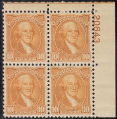 US 715 Mint NH XF-Sup Plate # Block, Spectacular!