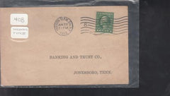 US 408 FDCS Shermack Type III VF Stamp + Card, NY June 27, 1913 On Bank Card
