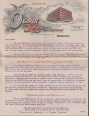 US 575 FDCS Chicago Precancel Shermack III VF Stamp On Edge, Flow Cover Due To Very Heavy Contents Still Present. Olsen Rug Advertising 5 Pieces, Mostly Multicolor Incl. Spectacular Piece Allowing You To Compare Rug Sample Colors On Your Floor!