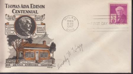 US 945 FDC Fleetwood/Knapp Printed Cachet Unaddressed FDC, Autographed By Dorothy Knapp. Ex Wally Knapp. Unique!