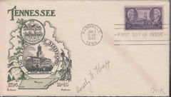 US 941 FDC Fleetwood/Knapp Printed Cachet FDC "MK" For M.Knapp Lower Right, Autographed By Dorothy Knapp. Ex Wally Knapp