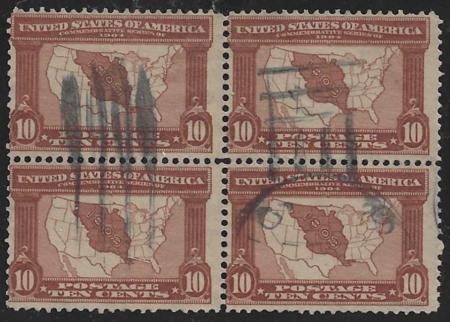 US 327 Classic To Modern Avg-F Used Block of 4