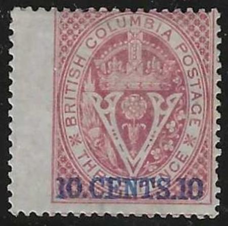 Vancouver Island 10 F-VF Mint H Scarce Wing Copy - Fresh Color - Greene Cert