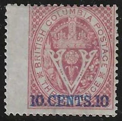 Vancouver Island 10 F-VF Mint H Scarce Wing Copy - Fresh Color - Greene Cert