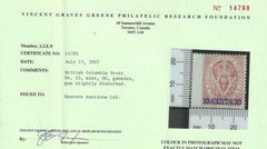 Vancouver Island 10 F-VF Mint H Scarce Wing Copy - Fresh Color - Greene Cert