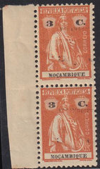 Mozambique 172a Mint NH F Doubled Country Name + Denominction, 2nd Light 1/2" Higher, Unpriced In Scott - Heavy Vertical Crease