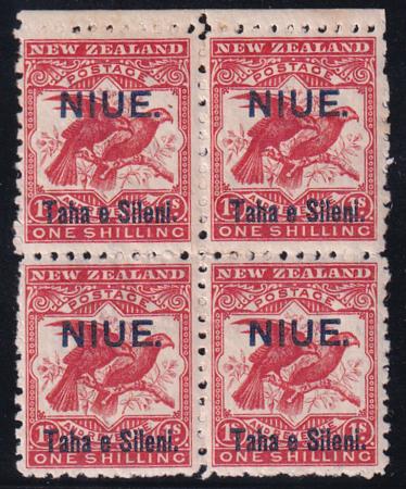 Niue 13a Mint LH VF-XF Block Scarlet Shade, Block Of 4