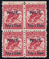Niue 13a Mint LH VF-XF Block Scarlet Shade, Block Of 4