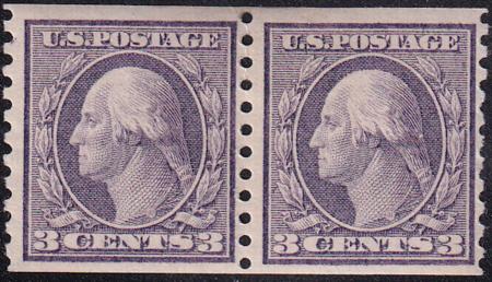 US 456 Washington / Franklin Mint LH VF Pair, Dark Violet Shade As Listed In Scott - Clearly Watermarked