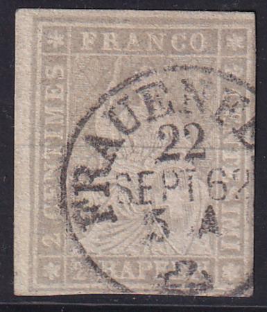 Switzerland 35 Used VF 4 Frame Lines S-O-N "Frauenfeld 22 Sept 62" COS