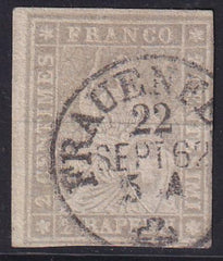 Switzerland 35 Used VF 4 Frame Lines S-O-N "Frauenfeld 22 Sept 62" COS