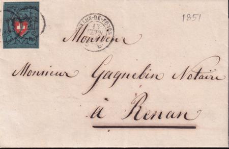 Switzerland 7 (SBK 15II) VF/XF Stamp On XF Complete Folded Business Letter