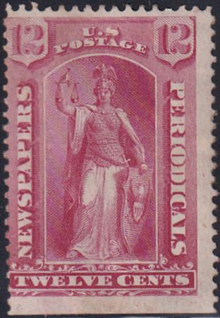 US PR16 Newspaper Stamps Mint H AVE Part OG, SE At Bottom- Deep Shade