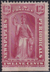 US PR16 Newspaper Stamps Mint H AVE Part OG, SE At Bottom- Deep Shade