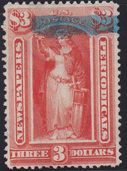US PR25 Newspaper Stamps Used F+ Blue Brush Cancel