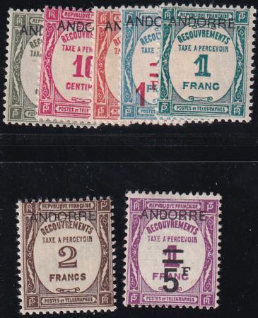 French Andorra J9-15 Complete Set H AVE-F-VF