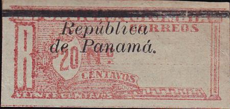 Panama F17 F-VF NH 1903 - 04 Registration stamp of Colombia overprint