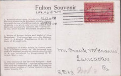 US 372 FDC 9/25/1920 Lancaster, PA Double Fold-Out Souvenir PPC Honoring Fulton. VF Except For Crease In 2nd Part of Card. Not Affect In FD Cancelled Part.
