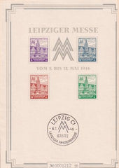 Germany 1946 Leipzig Expo Special Show S/S In Folder Mint Michel 5SX Design Of West Sakoney 14NB13-16 - As Fresh As Issued