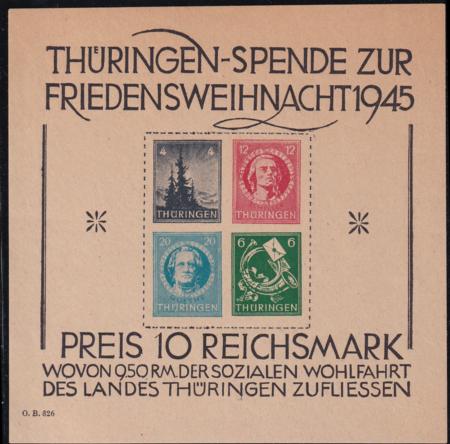 Germany 16N7B MIBL2+ Thuringer NH XF S/S Rouletted Imperf Between Stamps