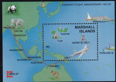 US 142 Trust Territories Marshall Islands NH VF Amelia Earhart S/S