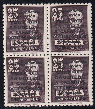 Spain CB18 Mint NH VF Rare Block Of 4, Each Stamp Signed Sanabria