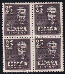 Spain CB18 Mint NH VF Rare Block Of 4, Each Stamp Signed Sanabria
