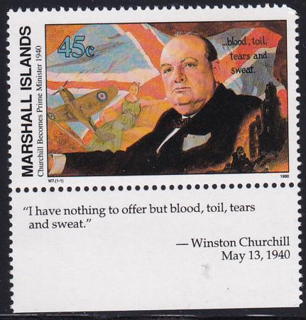 US 251(W7) Trust Territories Marshall Islands WWII Anniversaries NH VF Churchill