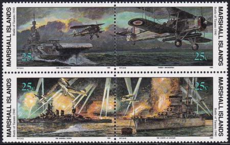 US 267-70(W17) Trust Territories Marshall Islands WWII Anniversaries NH VF Battle Of Taranto