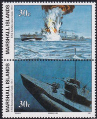 US 286-87(W25) Trust Territories Marshall Islands WWII Anniversaries NH VF Reuben James Sinking