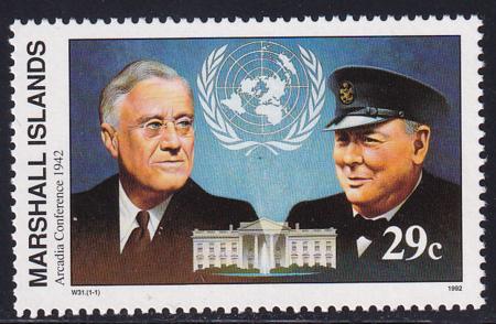US 297(W31) Trust Territories Marshall Islands WWII Anniversaries NH VF Arcadia Conference
