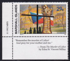 US 316(W44) Trust Territories Marshall Islands WWII Anniversaries NH VF Lidice Destroyed