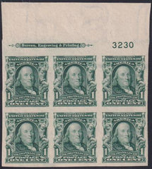 US 314 Bureau and Regular Issues Mint NH VF-XF Top Plate # Block