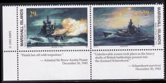 US 476-77(W66) Trust Territories Marshall Islands WWII Anniversaries NH VF Battle Of North Cape