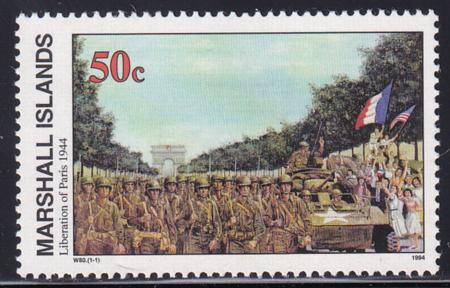 US 494(W80) Trust Territories Marshall Islands WWII Anniversaries NH VF Liberation Of Paris