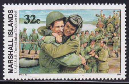 US 510(W92) Trust Territories Marshall Islands WWII Anniversaries NH VF US/USSR Troops Link