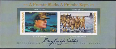 US 562(1994) Trust Territories Marshall Islands WWII Anniversaries NH VF MacArthur's Return S/S