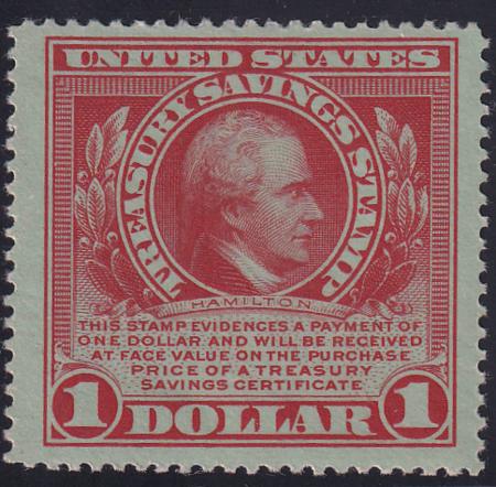 US TS1 Savings Stamps NH VF Large Margins - New PFC - So Rare Its Unpriced NH