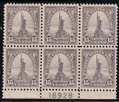 US 566 Modern NH VF-XF Bottom Plate Block