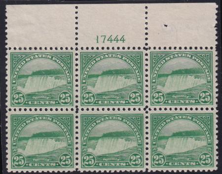 US 568 Modern Mint LH XF Top Plate Block Of 6 - Very Fresh