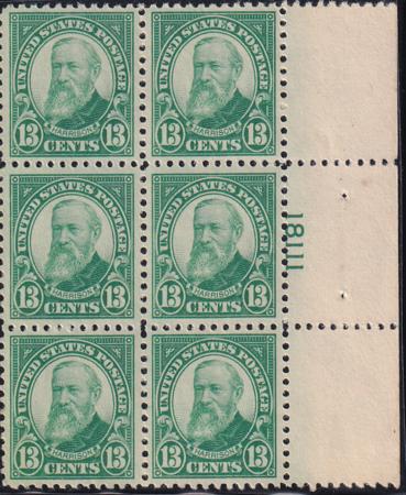 US 622 Modern Mint NH VF-XF Right Plate Block Of 6, Fresh NH But Single Toning Speck On Reverse Of 1 Stamp