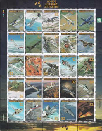 US 600 Trust Territories Marshall Islands NH VF Jet Fighter Planes M/S