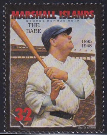 US 665 Trust Territories Marshall Islands NH VF Babe Ruth Single