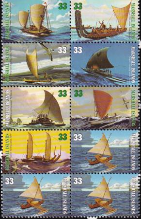 US 691-98 Trust Territories Marshall Islands NH VF Pacific Canoes S/S