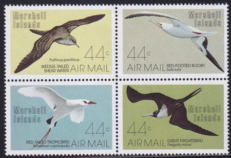 US C13-16 Trust Territories Marshall Islands Airmail NH VF Marine Birds(1987)