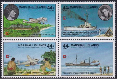 US C17-20 Trust Territories Marshall Islands Airmail NH VF Amelia Earhart/CAPEX (1987)