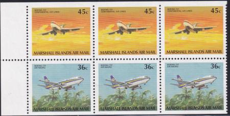 US C25b Trust Territories Marshall Islands Airmail NH VF Aircraft(1989) 36-45 Cent Booklet Pane